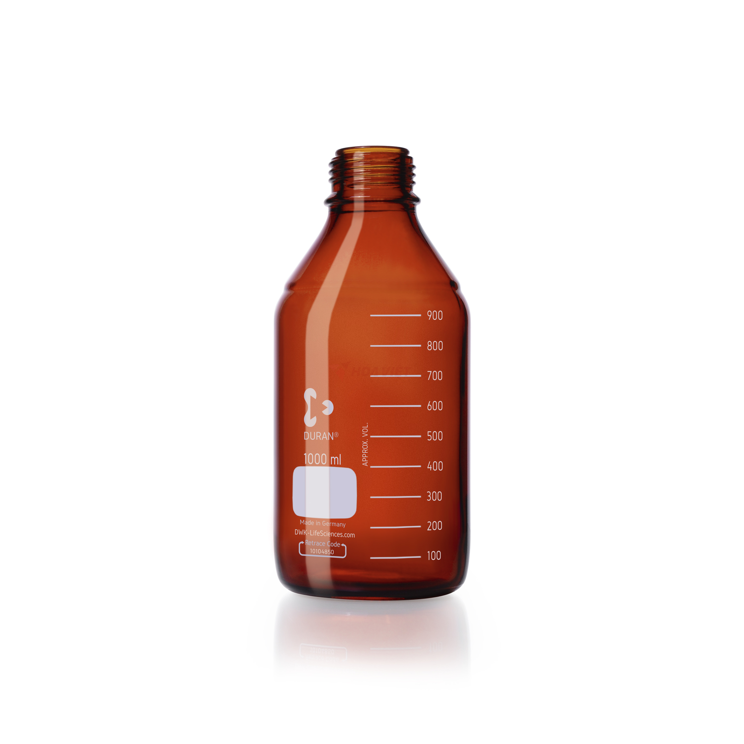 Chai thủy tinh phòng thí nghiệm DURAN® GL45 màu nâu hổ phách 1000ml – Chai thủy tinh borosilicate không nắp Chai thủy tinh phòng thí nghiệm DURAN® GL45 màu nâu hổ phách 1000ml – Chai thủy tinh borosilicate không nắp