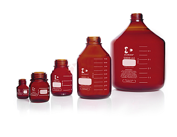 Chai thủy tinh phòng thí nghiệm DURAN GL45 màu hổ phách 500ml không nắp