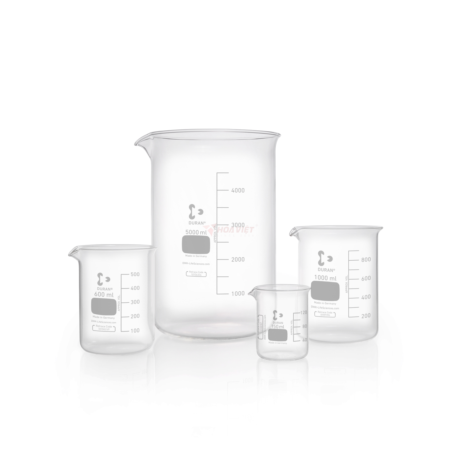 Cốc thủy tinh thí nghiệm DURAN® 25 ml dạng thấp, có vạch chia và mỏ rót Cốc thủy tinh thí nghiệm DURAN® 25 ml dạng thấp, có vạch chia và mỏ rót