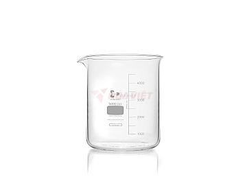 Cốc thủy tinh thí nghiệm DURAN® 5000 ml dạng thấp, có vạch chia và mỏ rót