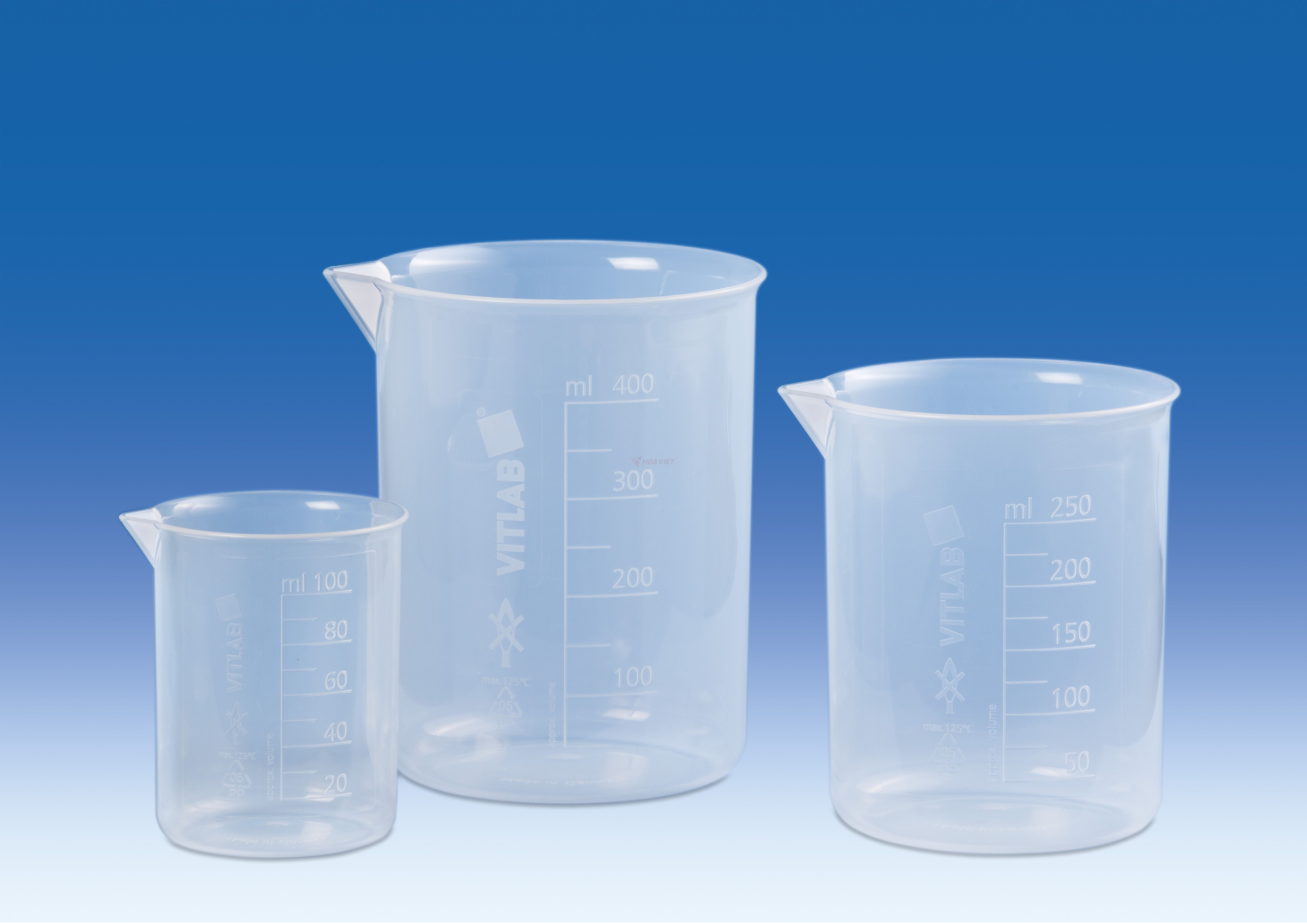 Cốc nhựa PP Vitlab 400ml vạch trắng Cốc nhựa PP Vitlab 400ml vạch trắng