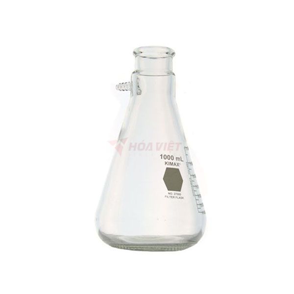 Bình tam giác thủy tinh Kimble-DWK 125ml có nhánh hút chân không Bình tam giác thủy tinh Kimble-DWK 125ml có nhánh hút chân không