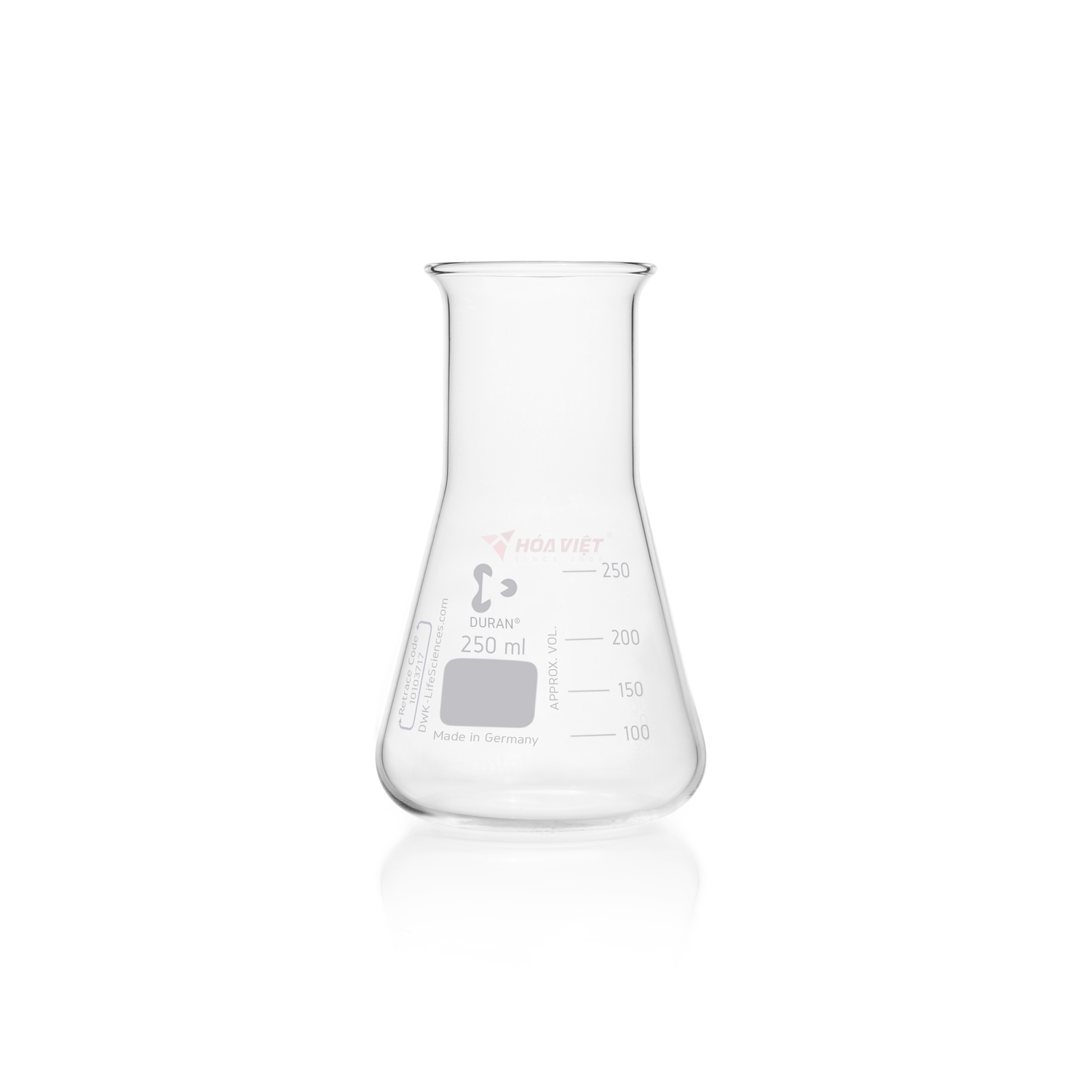 Bình tam giác DURAN® 250 ml cổ rộng, có vạch chia – Erlenmeyer Flask Bình tam giác DURAN® 250 ml cổ rộng, có vạch chia – Erlenmeyer Flask