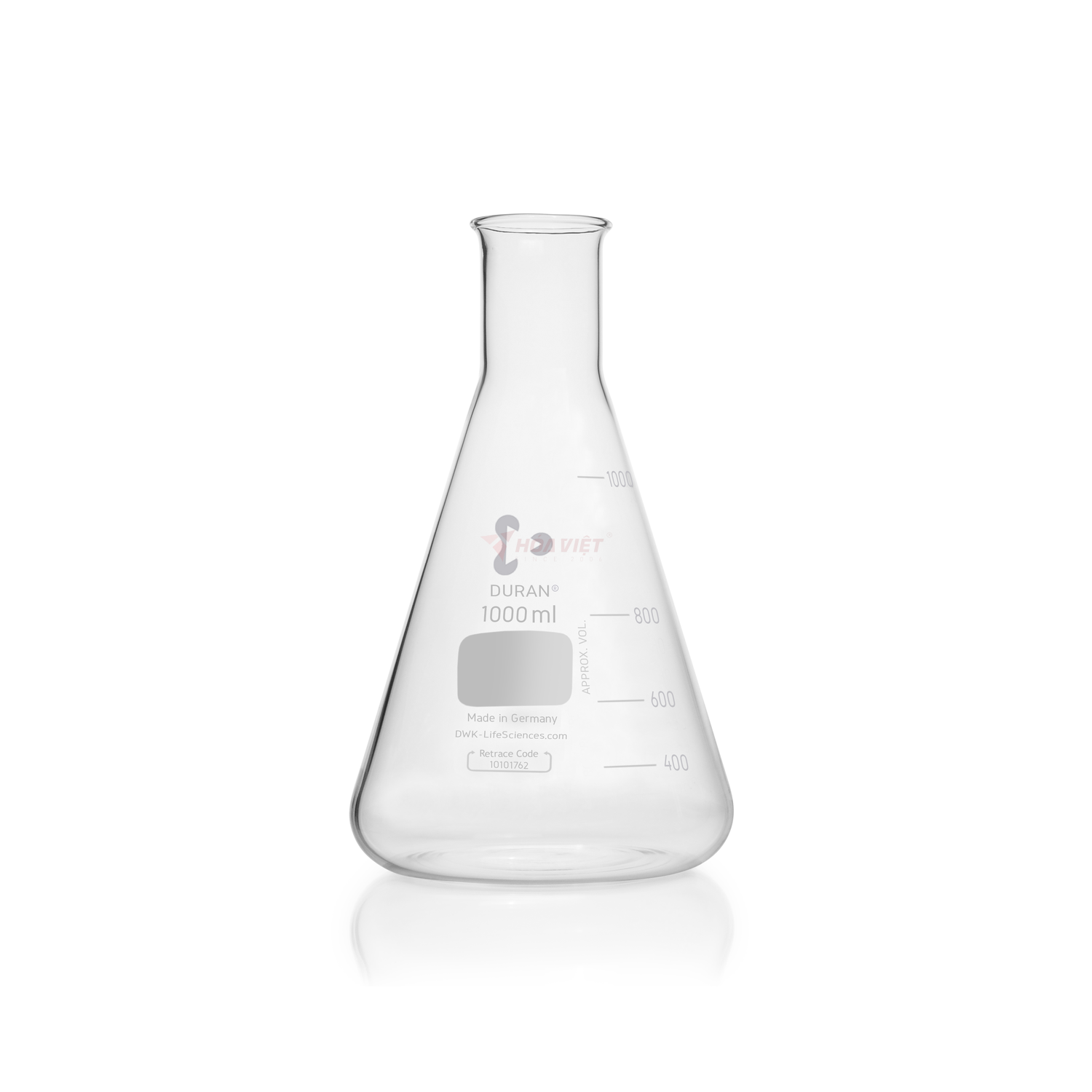 Bình tam giác DURAN® 1000 ml cổ hẹp, có vạch chia – Erlenmeyer Flask