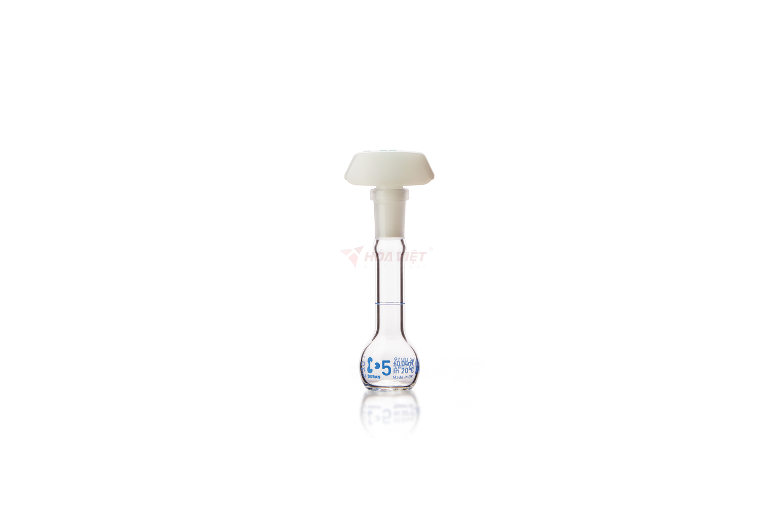 Bình định mức DURAN® 5 ml Class AW, vạch xanh, nút PE – Volumetric Flask NS 10/19 Bình định mức DURAN® 5 ml Class AW, vạch xanh, nút PE – Volumetric Flask NS 10/19