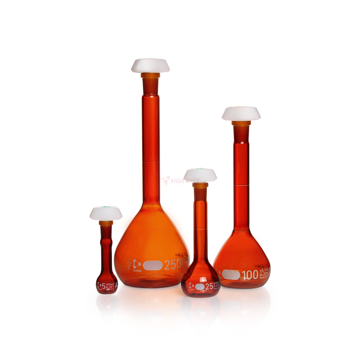 Bình định mức DURAN® 10 ml thủy tinh màu hổ phách, Class AW, vạch trắng, nút PE – Volumetric Flask NS 10/19 Bình định mức DURAN® 10 ml thủy tinh màu hổ phách, Class AW, vạch trắng, nút PE – Volumetric Flask NS 10/19