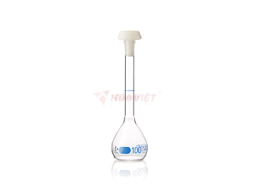 Bình định mức DURAN® 100 ml Class A, vạch xanh, nút PE – Volumetric Flask NS 14/23