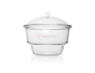 Bình hút ẩm thủy tinh DURAN® DN 300, mặt bích phẳng, nắp có núm – Desiccator
