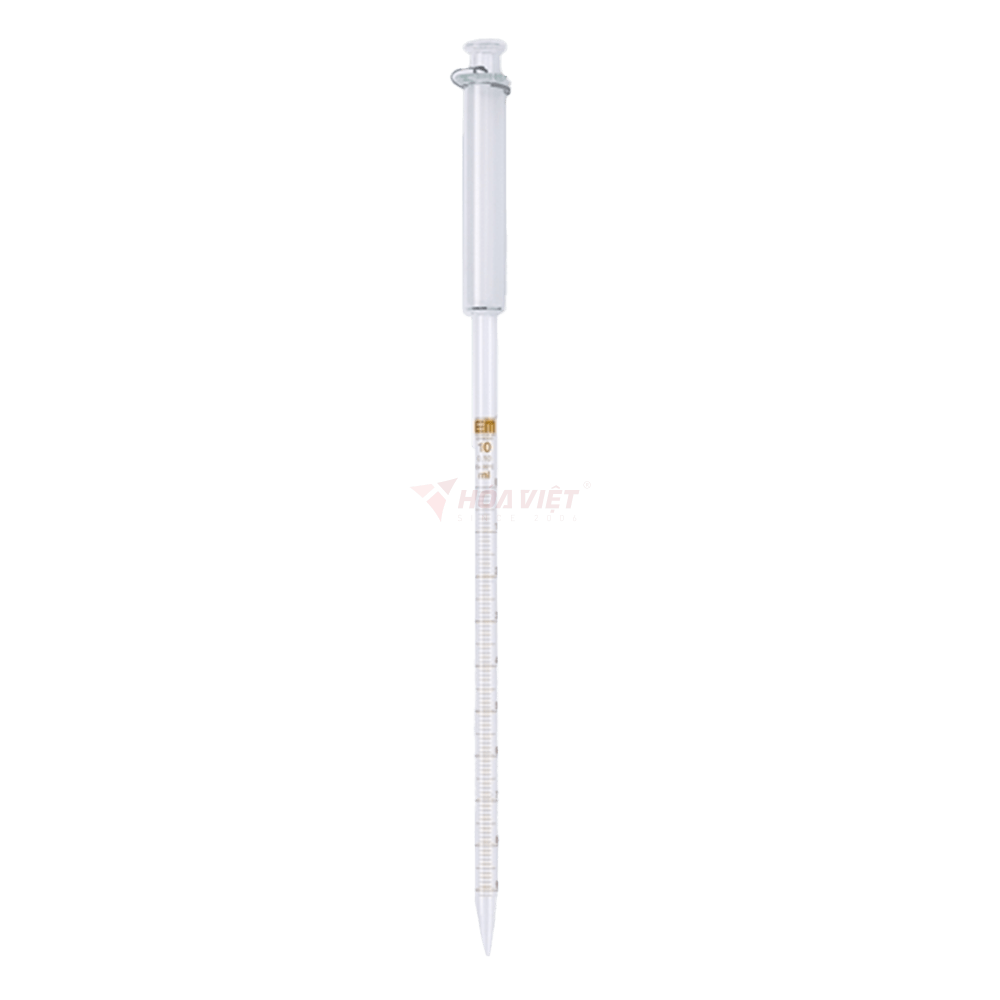 Ống hút thẳng thủy tinh Hirschmann 10ml : 0.1 có piston Ống hút thẳng thủy tinh Hirschmann 10ml : 0.1 có piston