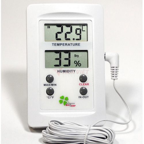 Nhiệt ẩm kế số điện tử màn hình đôi Alla -50 +70°C 20-99% RH Nhiệt ẩm kế số điện tử màn hình đôi Alla -50 +70°C 20-99% RH