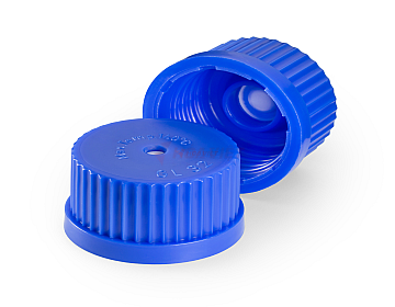 Nắp vặn màng lọc DURAN GL45 PP xanh – Membrane screw cap ePTFE 0.2µm cho chai thủy tinh phòng thí nghiệm