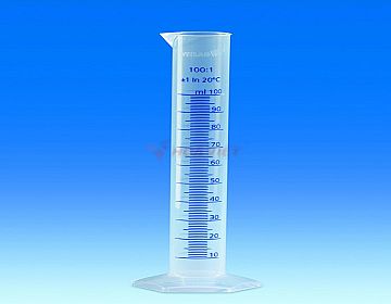 Ống đong nhựa PP Vitlab 2000ml vạch nổi xanh class B