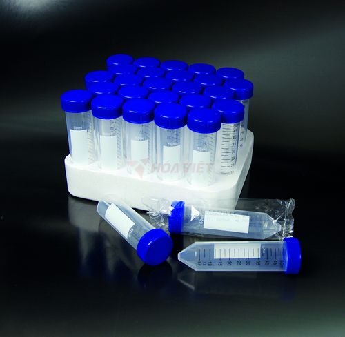 Tuýp ly tâm đáy nhọn PP Aptaca 50ml có nhãn nắp vặn 25 cái/gói Tuýp ly tâm đáy nhọn PP Aptaca 50ml có nhãn nắp vặn 25 cái/gói