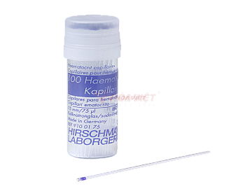 Ống mao quản thủy tinh Hirschmann 75µl không heparinized 100 ống/lọ