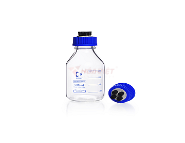 Chai dung môi HPLC DURAN® 500 ml GL45, nắp 4 cổng, chịu áp lực